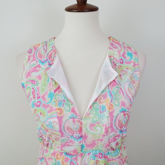 NY & Co Y2K Paisley Mesh Split Neck Top - Picture 4 of 13